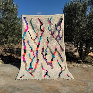 Colorful Berber RueMoroccan Rug For Living room, Bedroom Rug, Wool Carpet