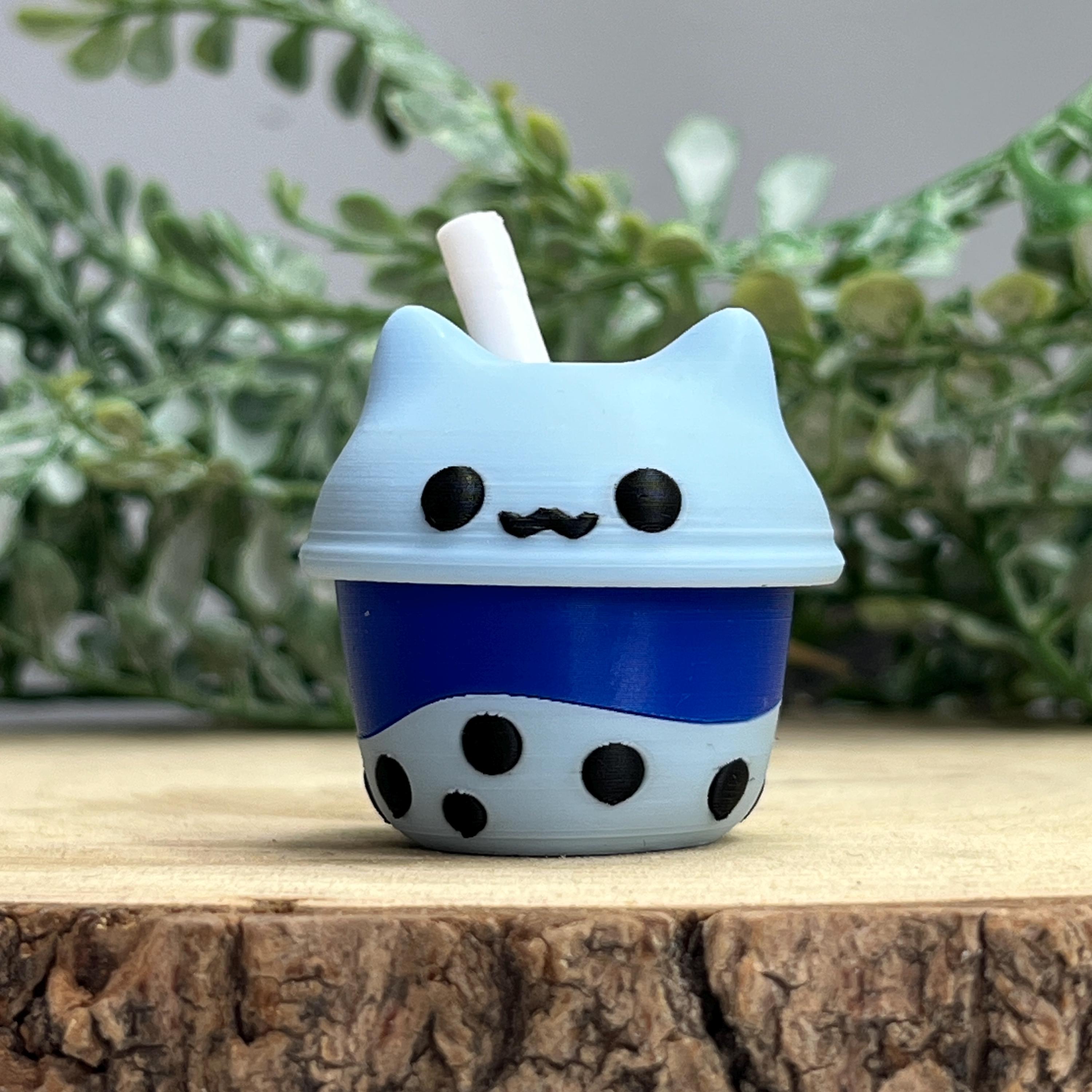 Boba Tea Fidget Clicker Toy, Calming Bubble Tea Keychain Gift for ...