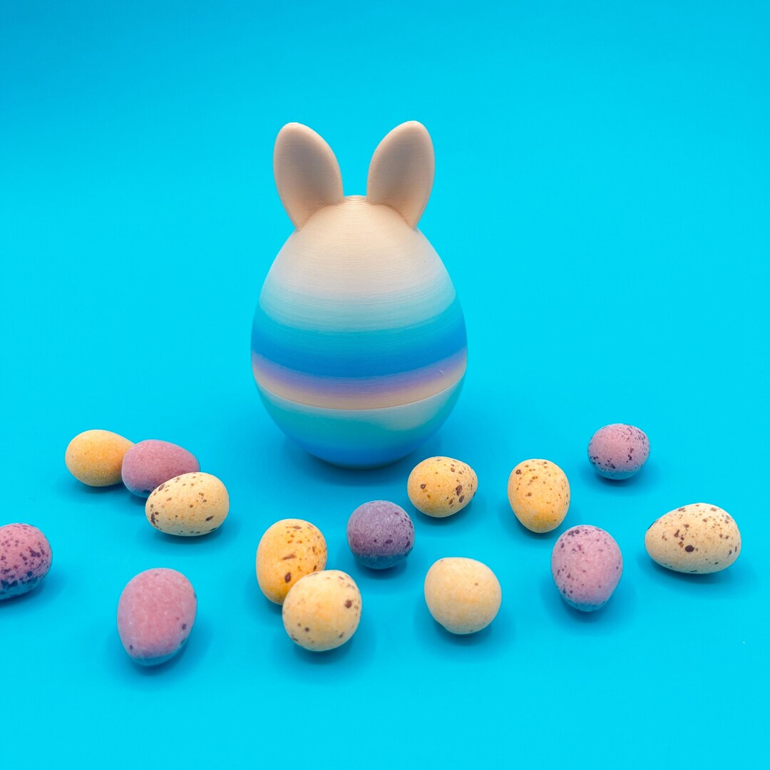 Fillable Egg With Screw Top - Easter Bunny Rabbit Ears Trinket Storage ...