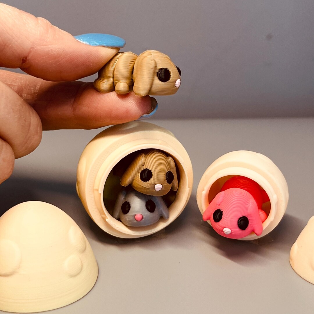 Sticky Rabbit Fidget Toy Rabbit Fidget Toy and Egg - Mircro, Tiny Easter Chocolate Alternative ...