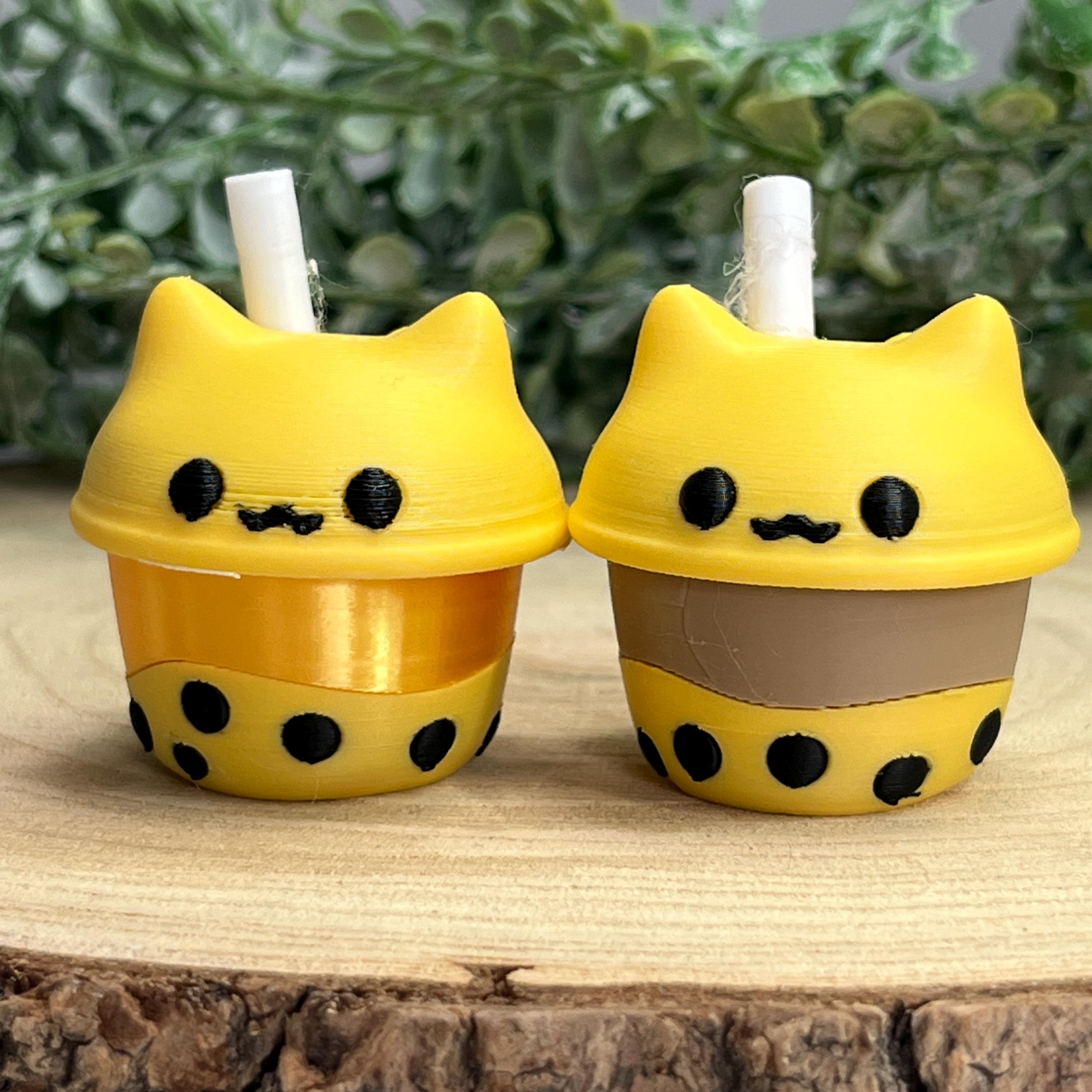 Boba Tea Fidget Clicker Toy, Calming Bubble Tea Keychain Gift for ...