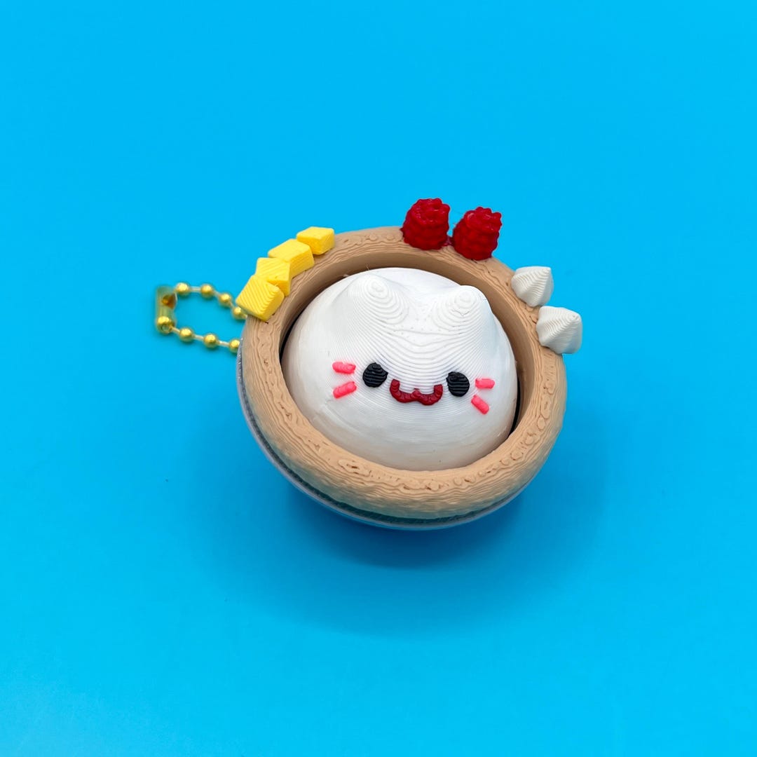 Cat Fruit Tart Fidget Clicker Toy Keychain, Kitten Keyboard Clicky ...