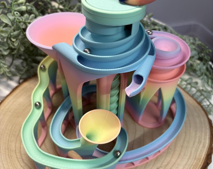 Cyclone Marble Run I Ball Bearing Mountain I Adult Desk Toys I Calming Relaxation I Gifts for Teens, Him, Her I Older Kids I Rainbow Fun Toy