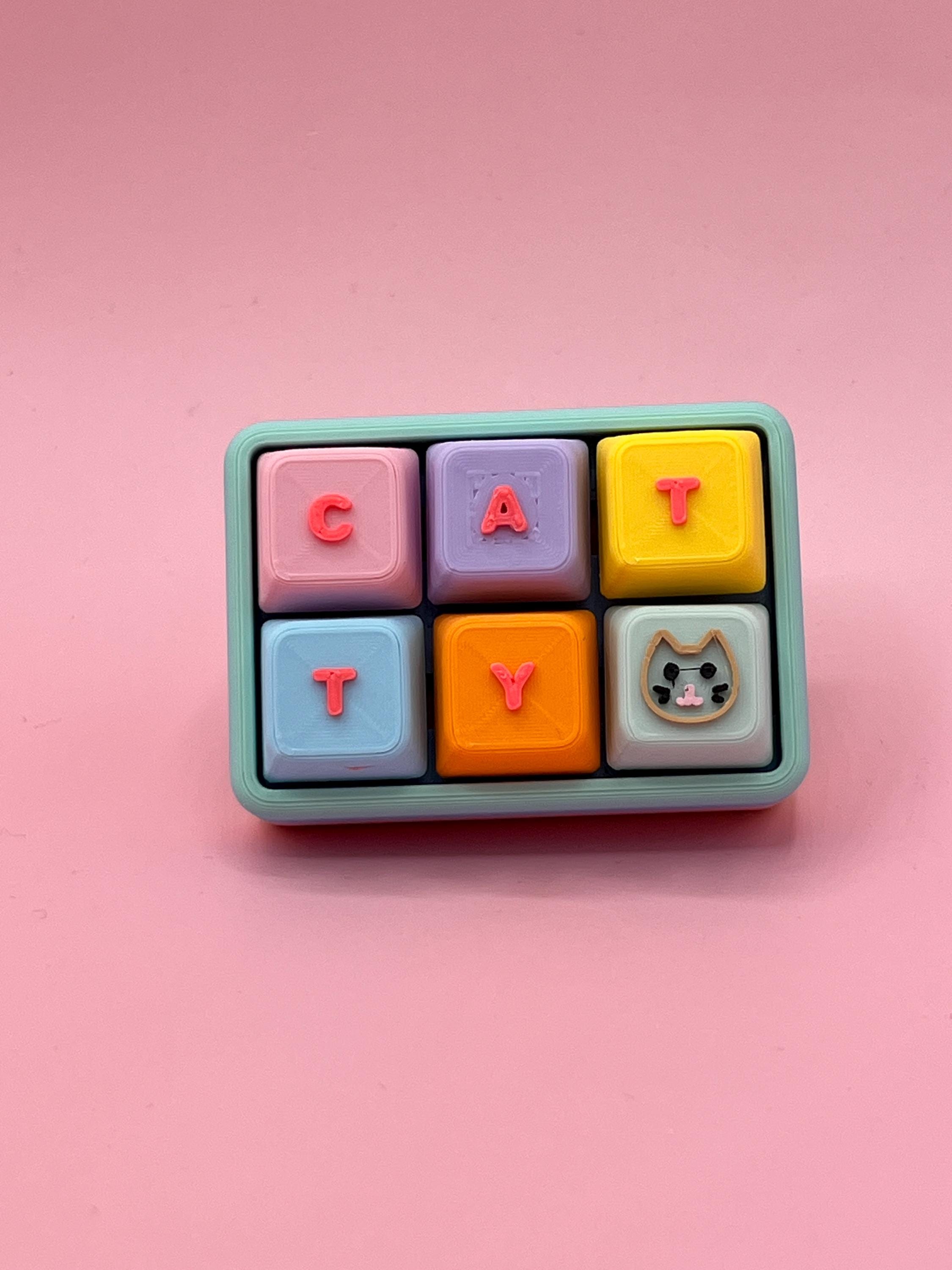 Custom Keyboard Fidget Clicker Keychain - Personalised With Any Name ...