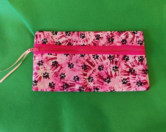 Rosa Pfoten-Druck-Reißverschluss-Tasche 18 "x 4" - 2 1/2" Gefalteter Boden