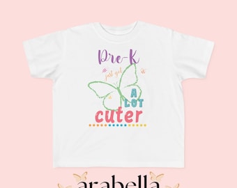 Pre-K vlinder-T-shirt: zacht jersey peutershirt met positieve bevestiging