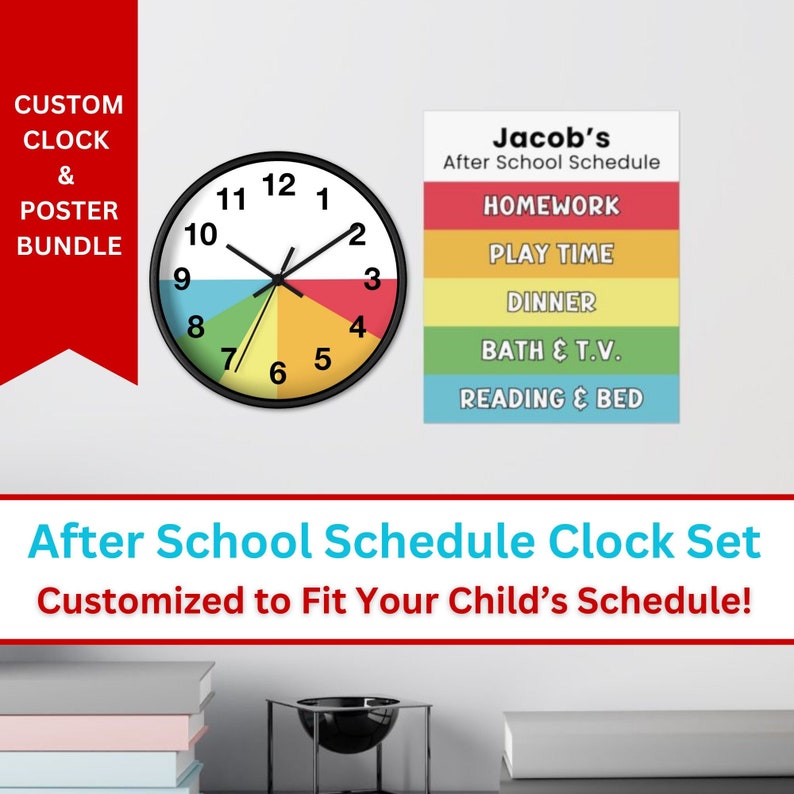 Customizable Daily Schedule Clock for Children, Kid's After School ...