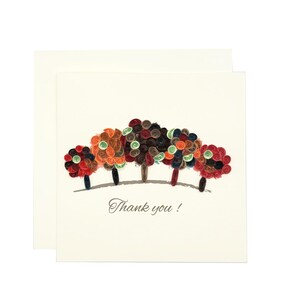 Alberi autunnali Grazie biglietto di auguri fatto a mano in quilling