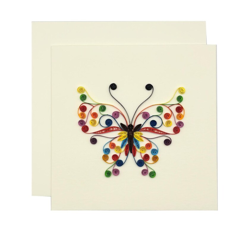 Colorful Butterfly Card Handmade Quilling Greeting Card - Etsy