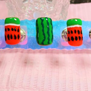 Watermelon Press On Nails: 20pc Summer Manicure Set