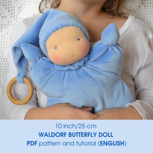 Tutorial de costura en PDF para muñeca mariposa Waldorf de 25 cm (10 pulgadas) (inglés)
