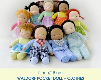 7 Inch (18 cm) Waldorf Pocket Doll and clothes PDF Sewing Pattern