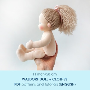 11 inch/ 28 cm Waldorf Puppe PDF Schnittmuster und Anleitung + Kleidungsset