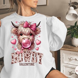 Howdy Valentine Shirt | Valentine&#39;s Shirt | Valentine Highland Cow Shirt | Western Valentine&#39;s Day Shirt | Highland Cow Valentine Sweatshirt