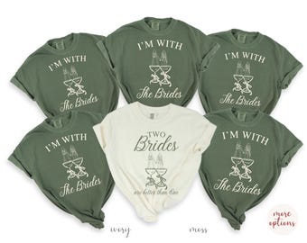 Lesbian Bach Party Shirts |  Two Brides Social Cocktail Club | Custom Lesbian Bridal Party Shirts | LGBTQ Wedding Gift for Sapphic Brides
