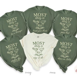 Custom Bachelorette Party Matching Shirts | Most Likely to Bach Tee | Luxury Bridal Party | Cocktail Bachelorette | Bachelorette Trip