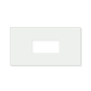 May include: A rectangular, off-white wall plate cover featuring a single, centered horizontal rectangular cutout. The plate has smooth, rounded corners and a clean, flat surface design intended for standard electrical switch or outlet installation.