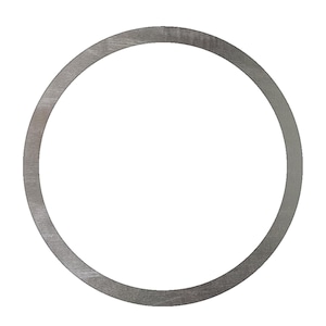 May include: A circular, silver-colored metal ring with a brushed texture. The ring is a complete circle, with a consistent width throughout. The background is plain white, highlighting the ring's shape and material.