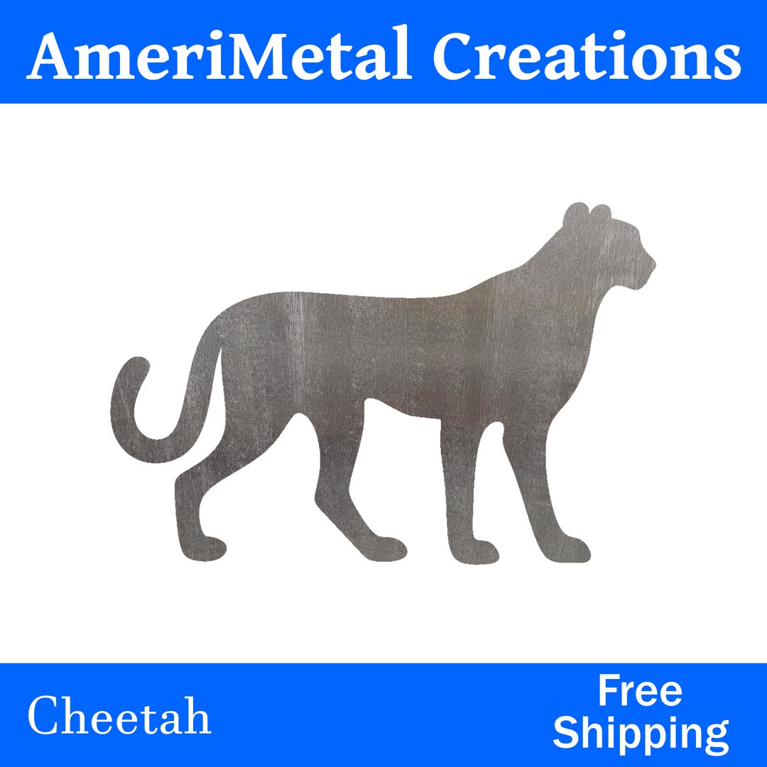 Cheetah Metal Cutout Shape, Wall Art Decoration for Home, Farmhouse ...