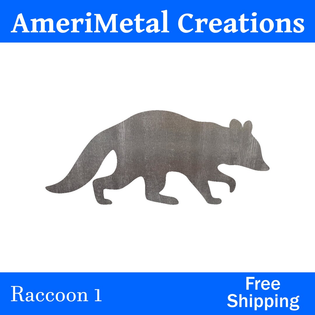 Metal Racoon Panel Raccoon 1 Metal Cutout Shape, Wall Art Decoration for Home, Farmhouse ...