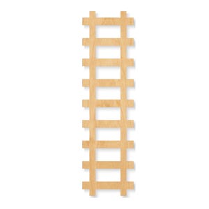 Unfinished Train Track Wood Cutout Craft Blank, Unfinished Baltic Birch DIY Shape for Crafts and Decor