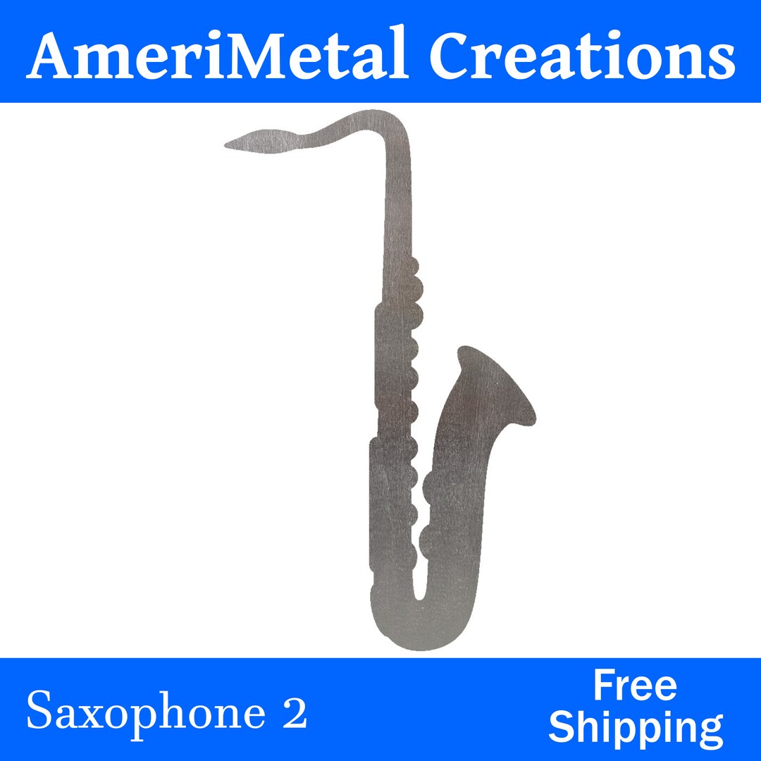 Saxophone 2 Metal Cutout Shape, Wall Art Decoration for Home, Farmhouse ...