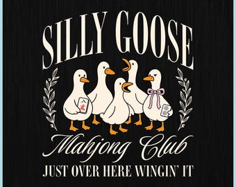 Funny Mahjong SVG | Silly Goose Game Night Design (Digital Download)