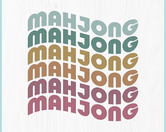 Mahjong SVG Retro Mahjong Shirt Design, Groovy Mahjong PNG, Mahjong Lover Cricut File