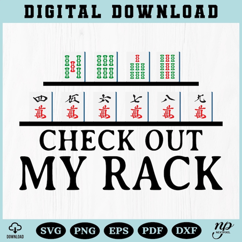 Check Out My Rack SVG | Funny Mahjong Shirt Design | Game Lover Gift - Etsy