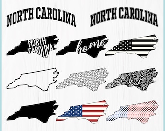 North Carolina SVG Bundle, NC State SVG, North Carolina Outline Png, Home State Cricut File, North Carolina Shirt Design