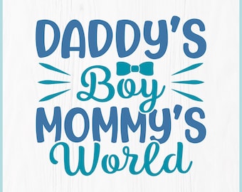 Le monde SVG de papa garçon maman couper, bébé mignon drôle bambin SVG pour Silhouette Cricut, bavoir nouveau-né PNG imprimable pour chemises tasses artisanat