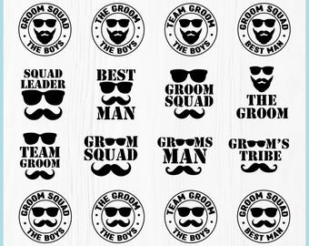 Groom Squad SVG, Groomsmen Shirt SVG Bundle, Bachelor Party SVG, Best Man Png, Wedding Party Cricut File, Groom Crew Svg