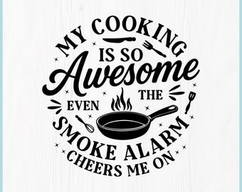 SVG de culinária engraçada, SVG "Minha comida é incrível", PNG com frase engraçada de cozinha, design para camiseta de chef, arquivo de corte para Cricut, PNG de culinária, SVG para placa de cozinha
