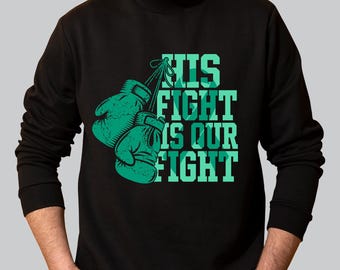 SVG sul cancro al fegato, La sua lotta è la nostra lotta, Guantoni da boxe per la sensibilizzazione sul cancro, Maglietta Cricut