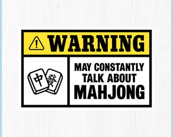 Mahjong SVG, Mahjong PNG engraçado, Aviso: Posso falar constantemente sobre Mahjong, Camiseta Mahjong SVG, Presente para amante de Mahjong, Arquivo de corte para Cricut