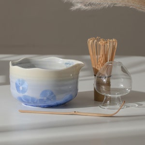 Handmade Natural Blue Flower Glazing Matcha Kit Handcrafted
