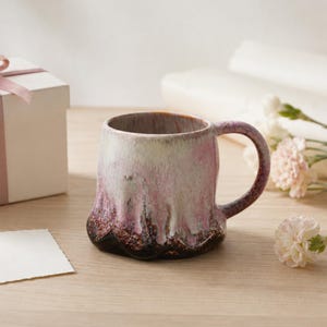 Pink Marble Mug Handmade Ceramic Coffee Cup Soft Pink Glaze Mug Unique Pottery Mug Coffee Lover Gift