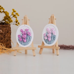 Rose 3D Plaster Flower Art Sculpture Painting 3D Floral Art Table Decor