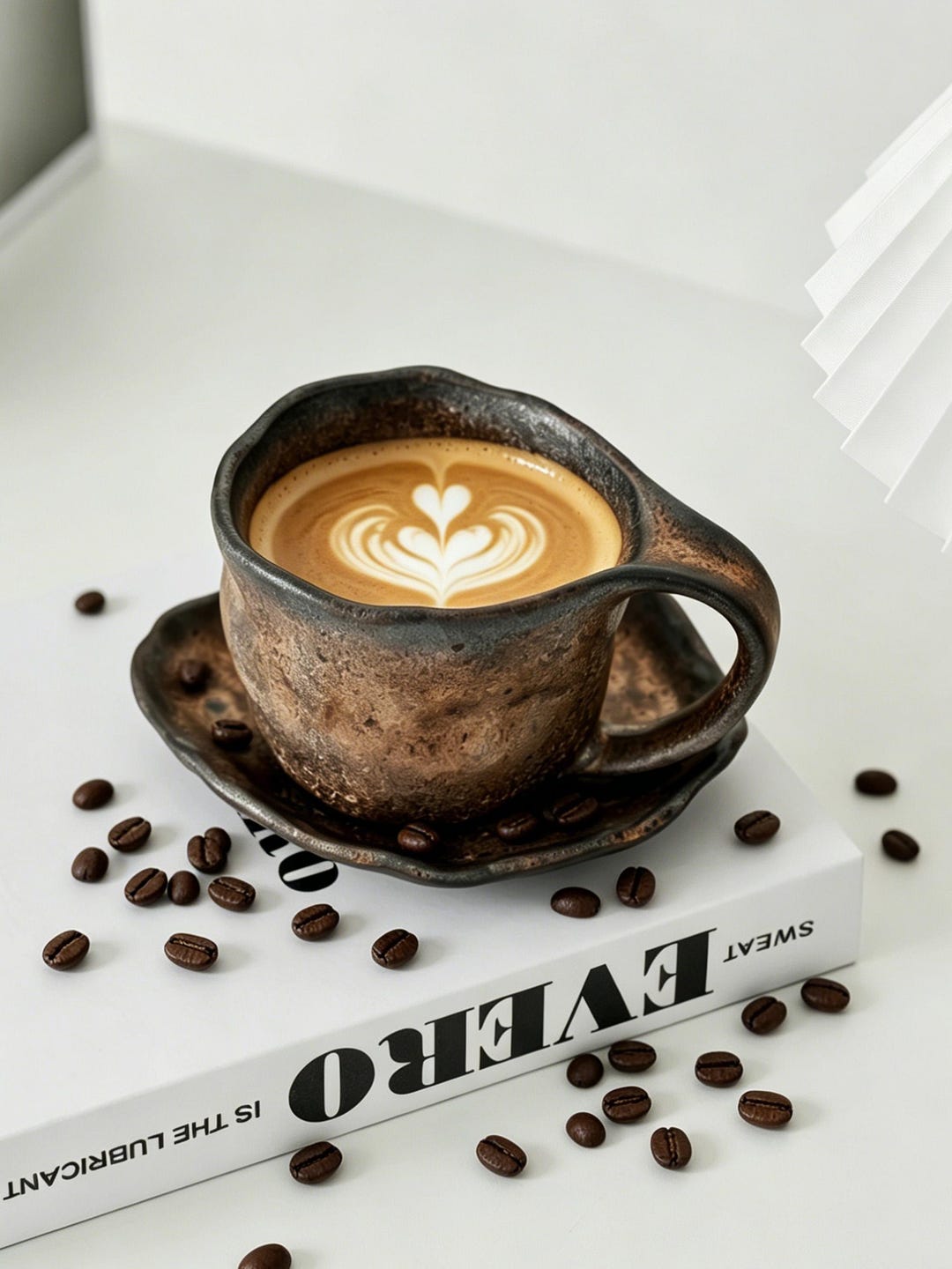Rustic Cups Handmade Rustic Ceramic Coffee Cup With Saucer Plated Pottery Mug Gift ...