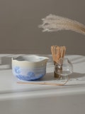 Handmade Natural Blue Flower Glazing Matcha Kit Handcrafted Matcha Bowl Set Matcha Gift Set Gift Ideas product logo