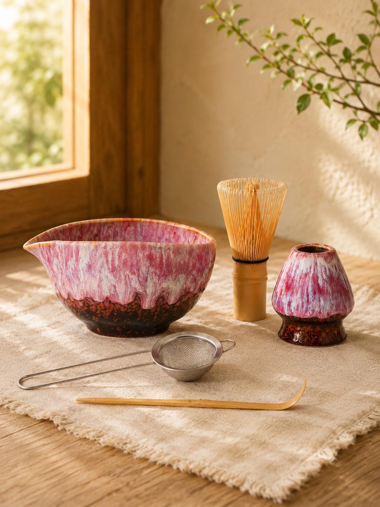 Pink Kiln-Change Flow Glaze Matcha Kit