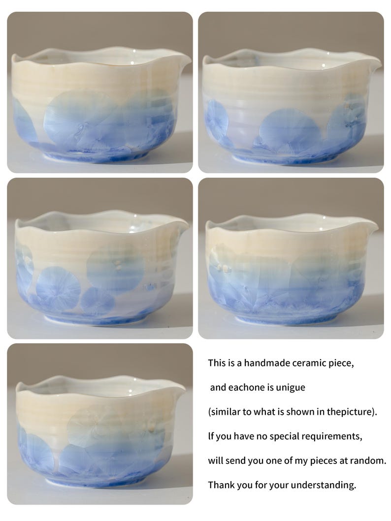 Handmade Natural Blue Flower Glazing Matcha Kit Handcrafted Matcha Bowl Set Matcha Gift Set Gift Ideas