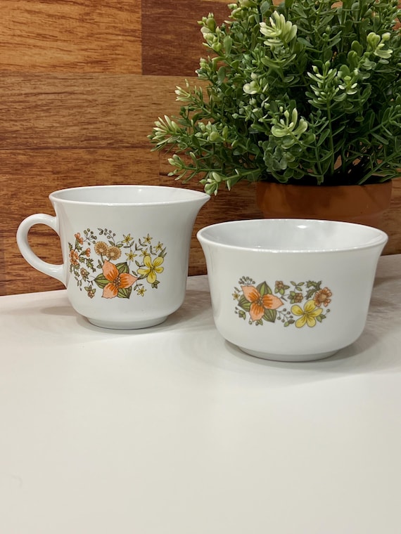 Crémier et sucrier Corelle Indian Summer Vintage