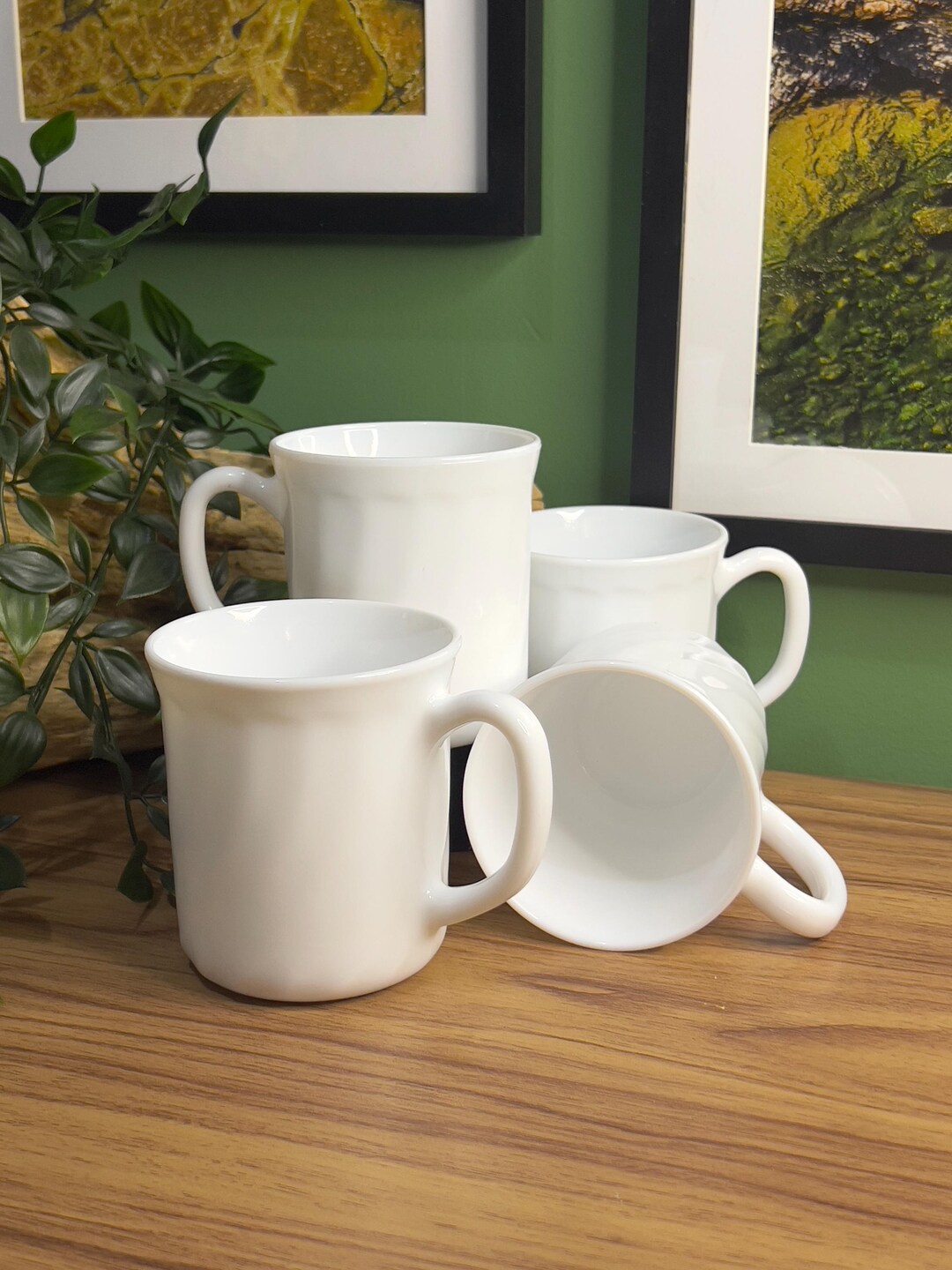 4pcs • Arcopal White Milk Glass Cup Set • Coffee Cup • Glass Tea Cups ...