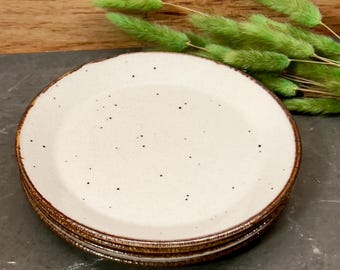 4 J&G Meakin Lifestyle Stoneware 6.25&quot; Plates • Speckled Stoneware Plates • Made in England • Meakin Vintage 1970