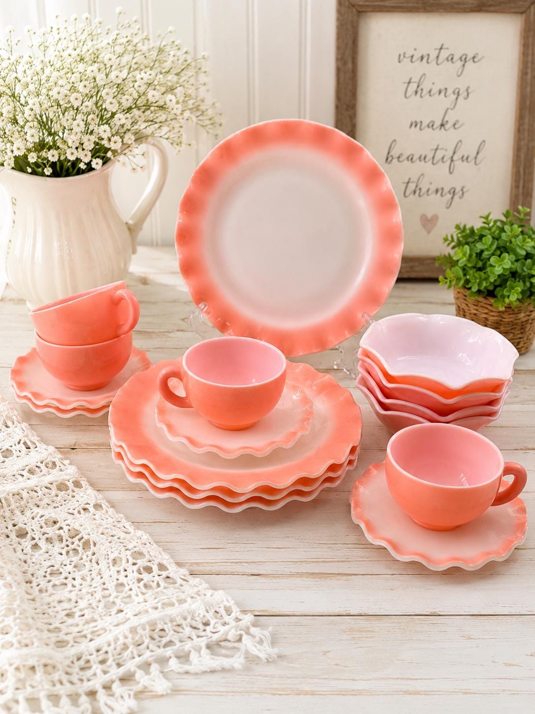 Pink dinnerware