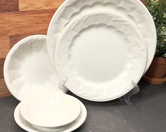Vintage Royal Crownford Ironstone Weatherby Hanley, England Royal Falcon Ware 20 Piece Service, Wheat Pattern