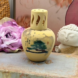 Vintage Matte Catalytic Aroma Lamp Asian Bonsai Porcelain Fragrance Lamp Berger Style Oil Diffuser Zen Home Decor