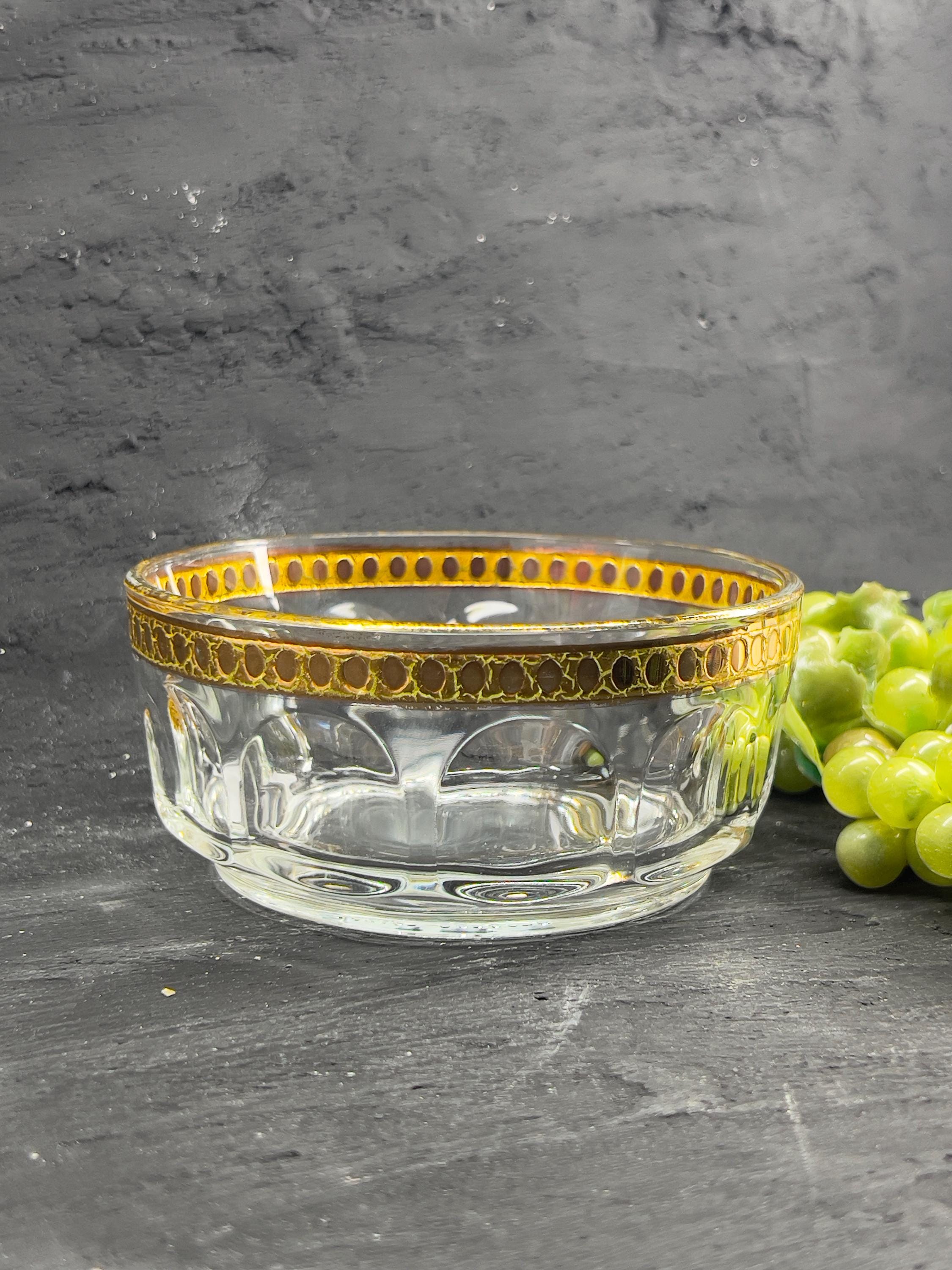 Lot De 6 Assiettes Arcoroc En Verre Fumé Décor Végétation - Vintage Années 70