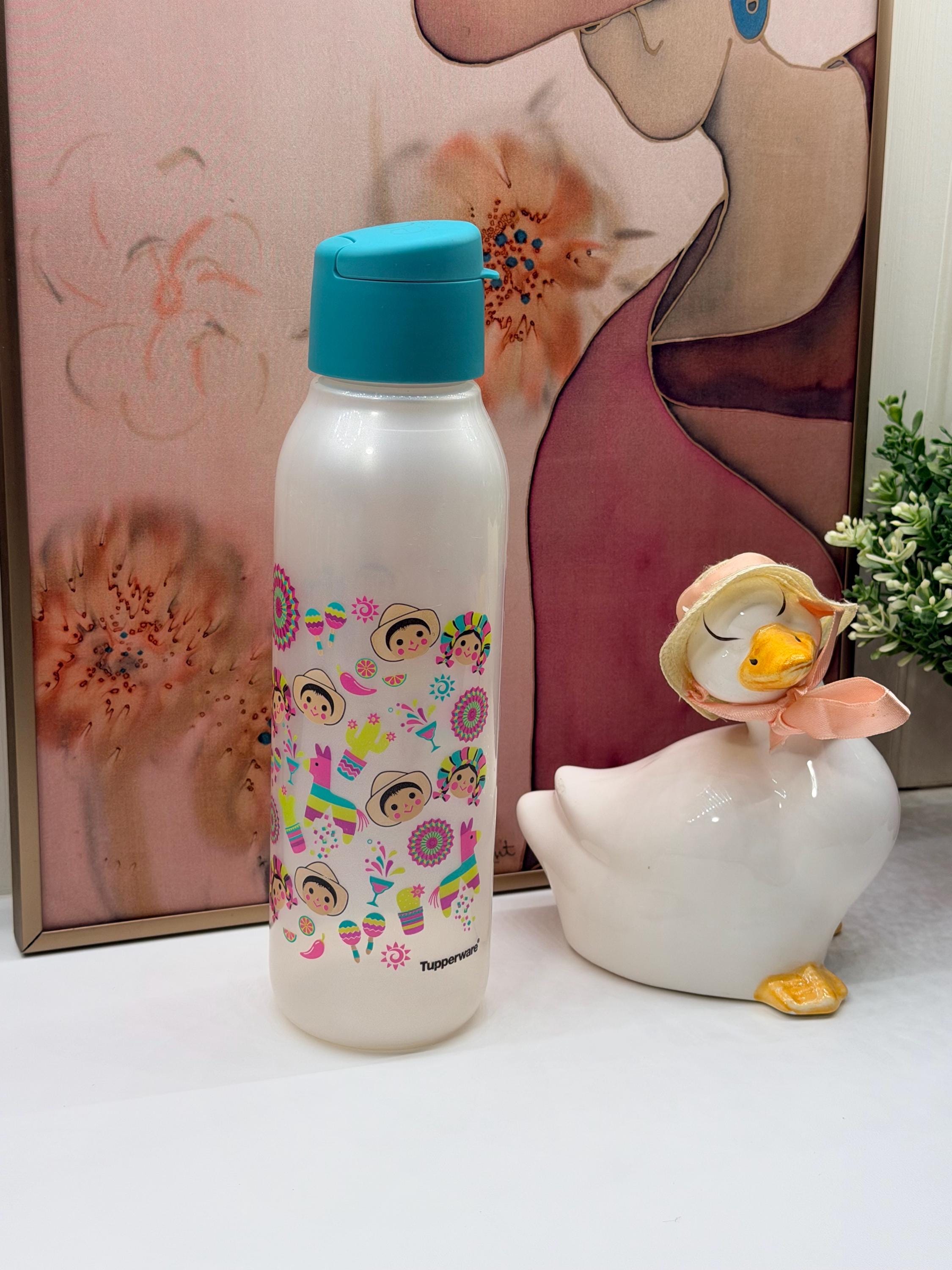 Vintage Tupperware Eco Wasserflasche 750ml, Maria Mexican Fiesta Print, nicht mehr im Handel erhältlich, BPA-frei, wiederverwendbare Trinkflasche